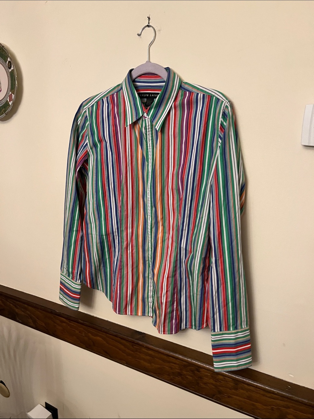 Ralph Lauren Multistripe Button-Down Shirt in Green, Blue, Red, Orange, White 12